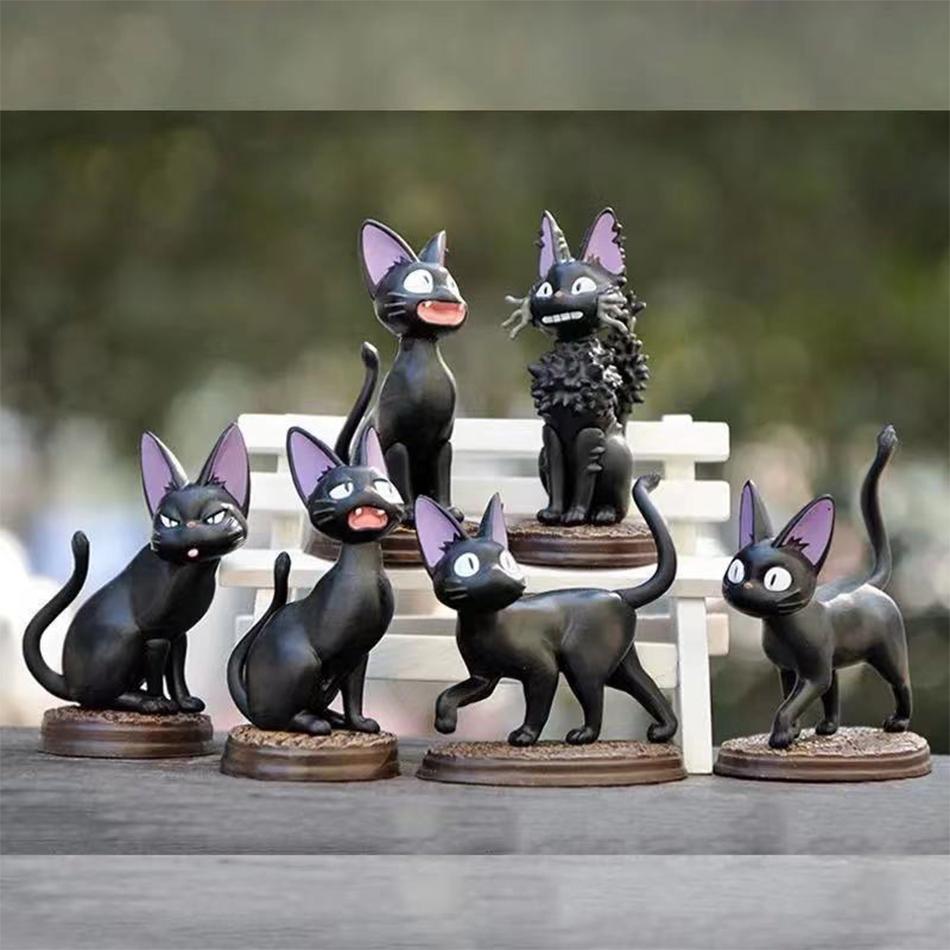 Popular Animation Black Cat Jiji Gigi Figurine Pvc Action Plaything Doll Model Set Black Cat Hayao Miyazaki Figure Toy Kids Birthday Gift