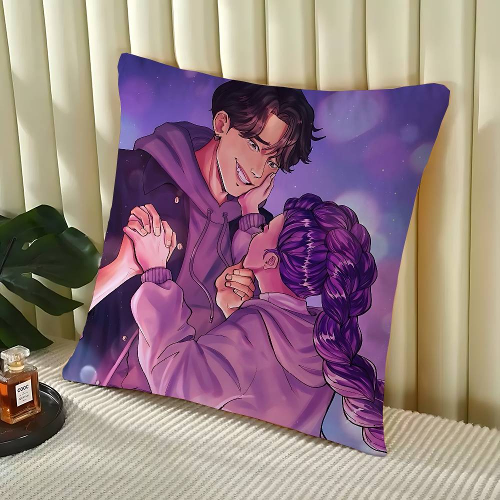 

KPop Demon Hunters Rumi Jinu Stitch Lucky Dragon Pillow Cover Sofa Cushion Cover Home Room Decoration Children Gift 16x16Inch