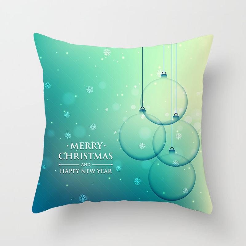Wish Home Christmas Snowflake Digital Printing Peach Skin Car Pillow Cushion Pillow Case