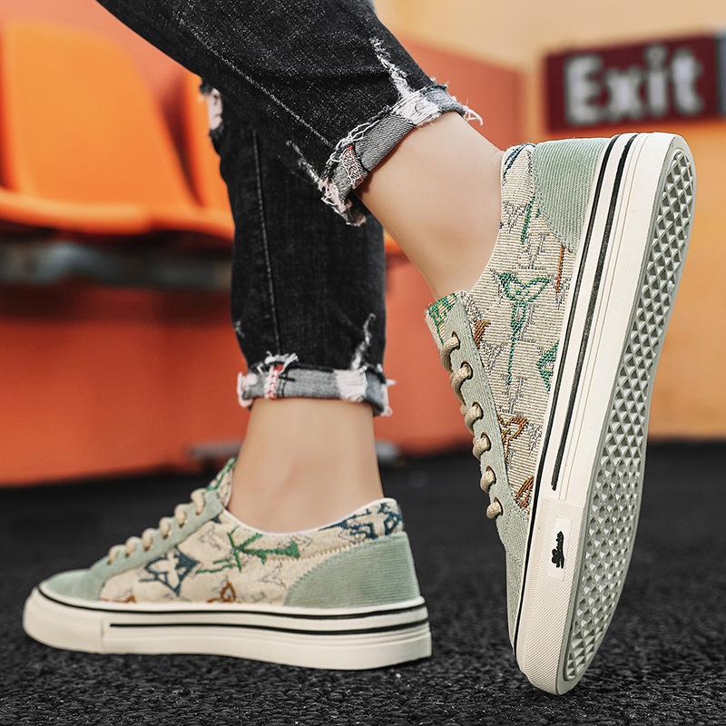 

Canvas men s shoes spring breathable casual trendy men s cloth shoes men s trendy sports Korean version ins shoes board shoes 39