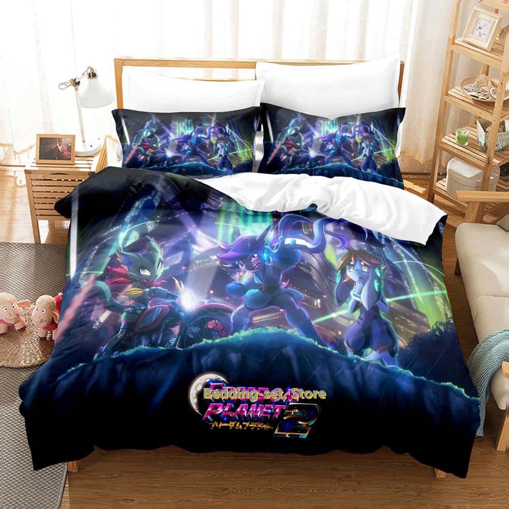 New Game Freedom Planet Bedding Set Duvet Cover Comforter Bed Set Quilt Cover Pillowcase King Queen Twin Size Boys Girls Adult