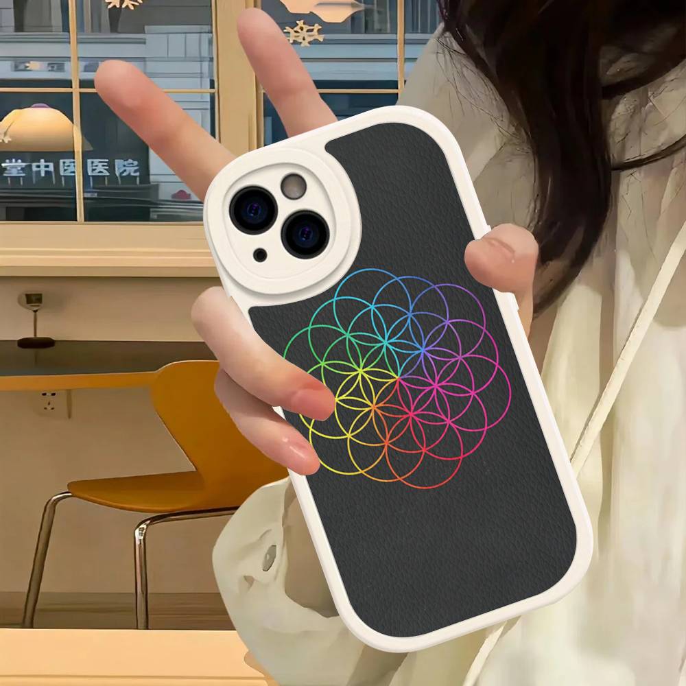 Moon Music Coldplay Band Phone Case For IPhone 16 15 14 13 12 11 Pro Max Plus Leather Shockproof Cover