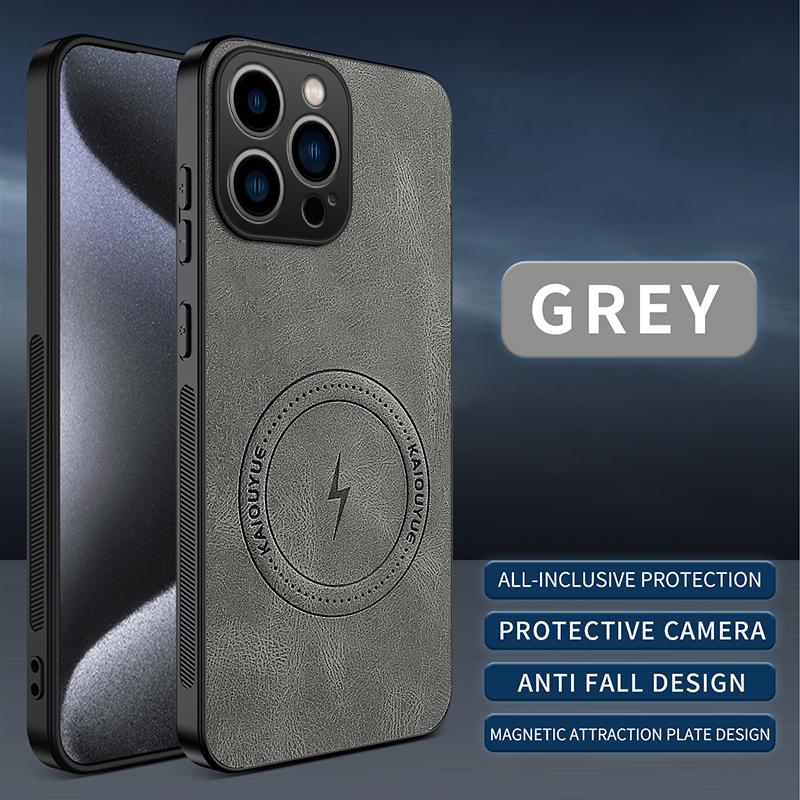EUCAGR For iPhone 16 Pro Max/16 Pro/16Pro Case Simple Stylish Magnetic Suction Luxury PU Leather Skin-friendly Anti-drop Cover