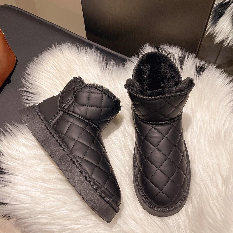 Зимние водонепроницаемые толстые сапоги для снега для женщин 40 бежевый — фото 4