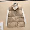 Winter Women Vest Coat Solid Sleeveless Down Cotton Button Pockets Female Coats Padded Winter Casual Outerwear