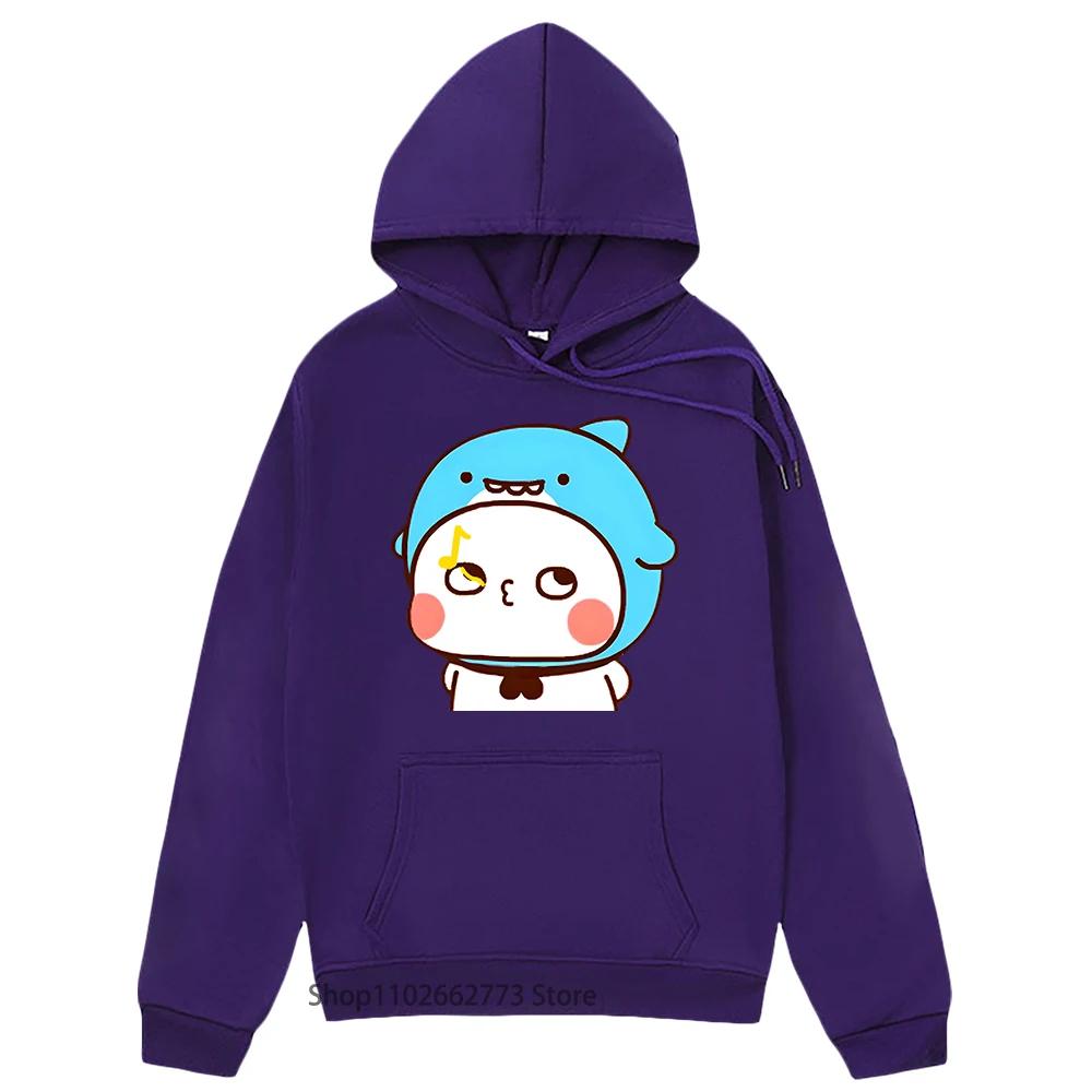 Cute Shark Bubu Is Whistling Sweatshirts Panda Bear Graphic Clothes Women Men Kawaii Cute Pullover Spring Sudadera