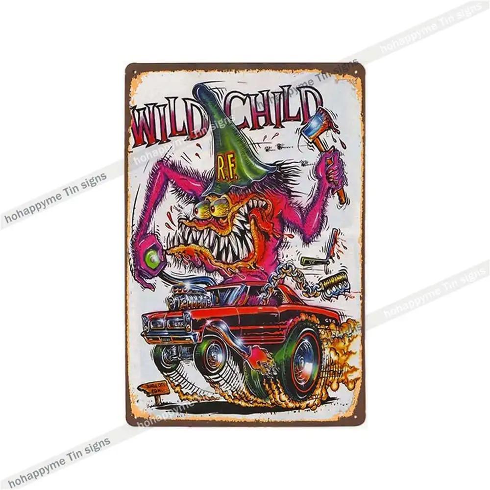 Decor Rat Fink Metal Vintage Sign Retro Decorative Plaque Garage Man Cave Bar Pub Club Tin Painting Home Living Poster 20x30c