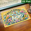Rectangular Doormat 1pc, Silly Goose with Flowers, Welcome Doormat, Non-slip Easy To Clean Entrance Rug, Perfect for Kitchen/bathroom/porch/living Roo