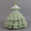 Girls' Puffy Princess Dress – Flower Girl & Piano Performance Formal Wear