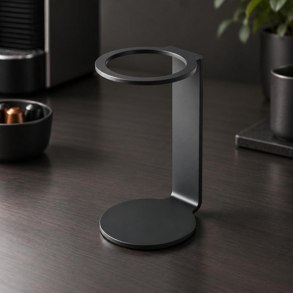 Black Metal Coffee Machine Stand Compact Freestanding with