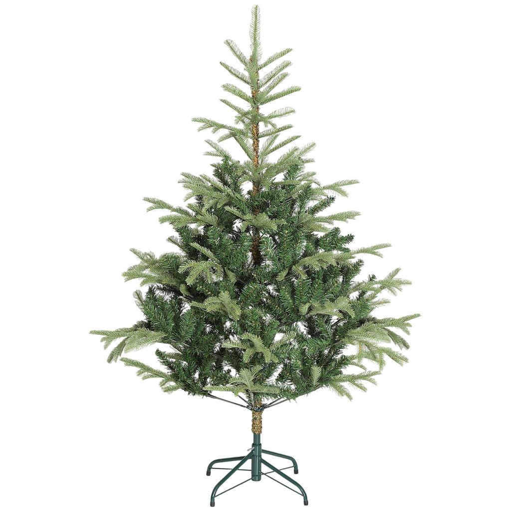 Artificial Christmas Tree 150 Cm with 492 Branches and Folding Metal Stand Easy Assembly for Indoor Living Room Green