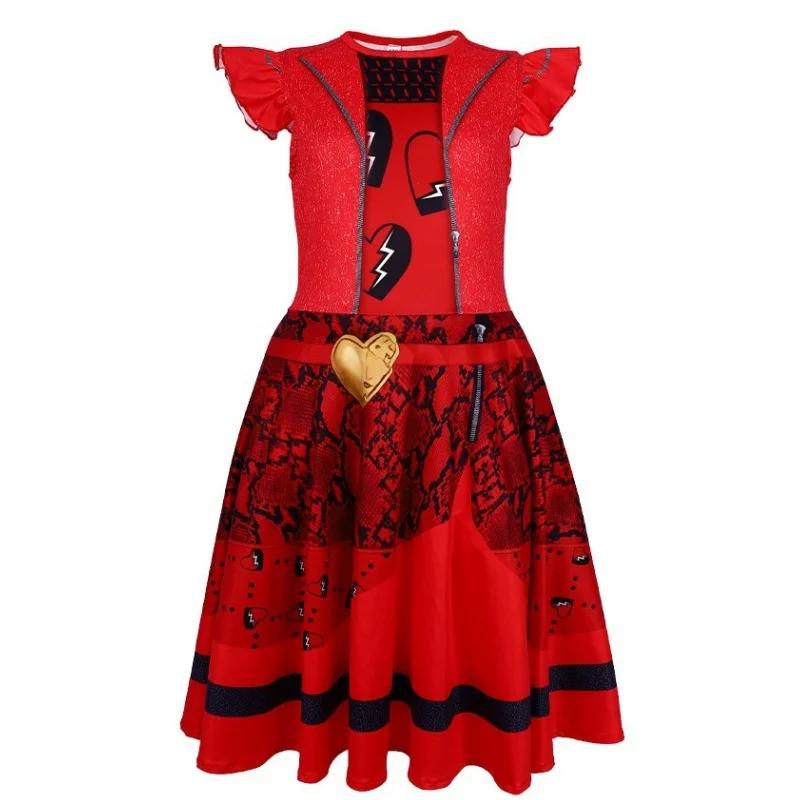 Костюмы из фильма «Наследники» The Rise Of Red Косплей Одежда Аниме Red Uliana одежда Хэллоуин Рождество Вечеринка Платье Костюмы 110cm