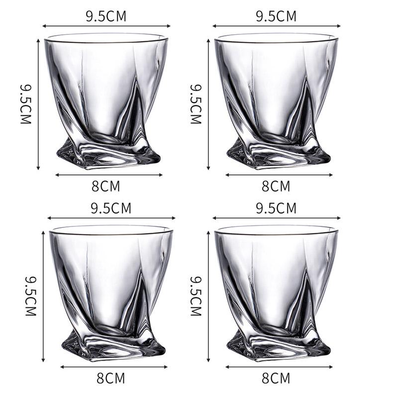 

Набор из 4 шт. Стакан для воды Креативная геометрия Стекло Стакан для виски Иностранного вина Крученое зерно Кофейные чашки для коктейлей и чая Прозрачная посуда для напитков 4pcs