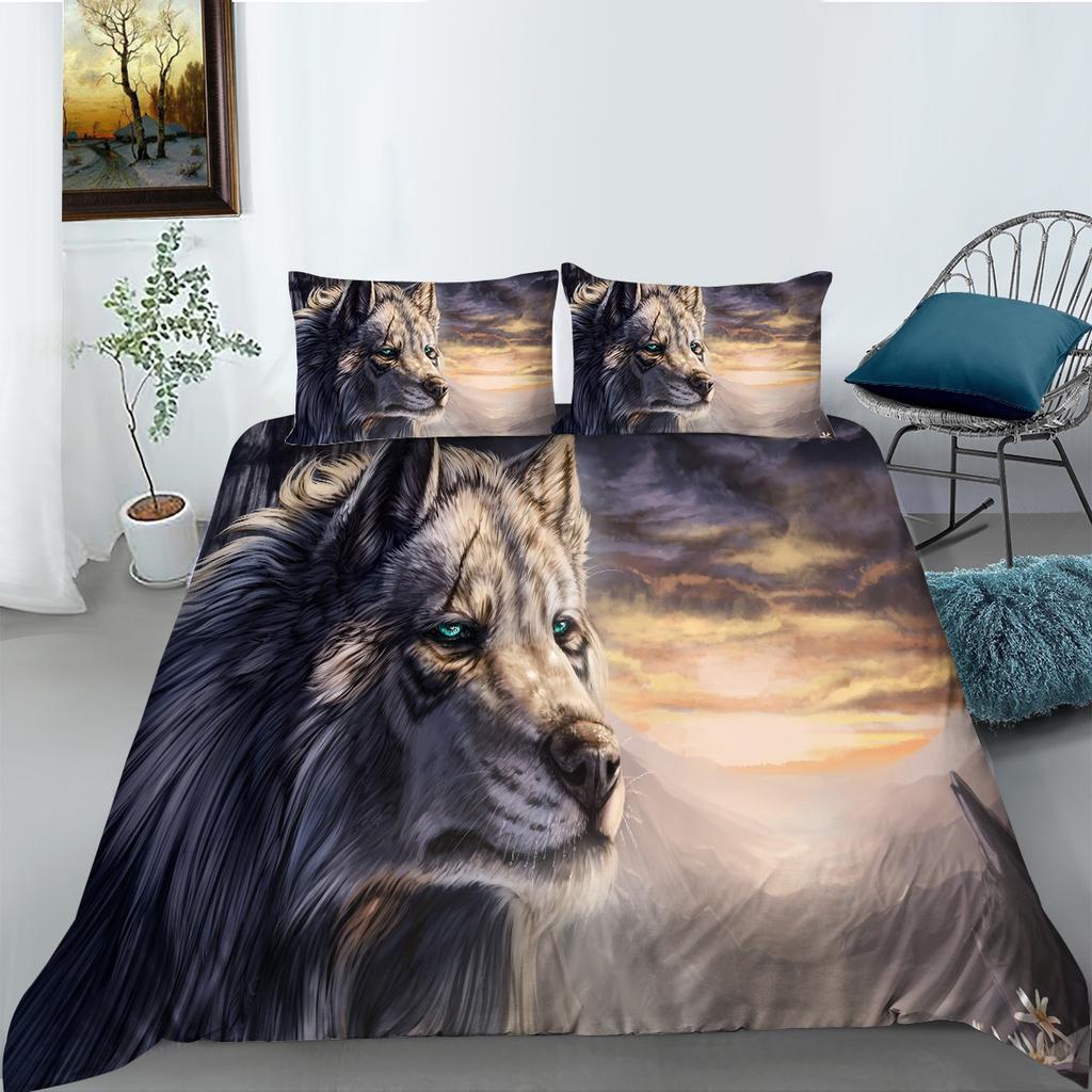 Wolf Series Polyester Bedding Two-Piece Set 3D Digital Printing