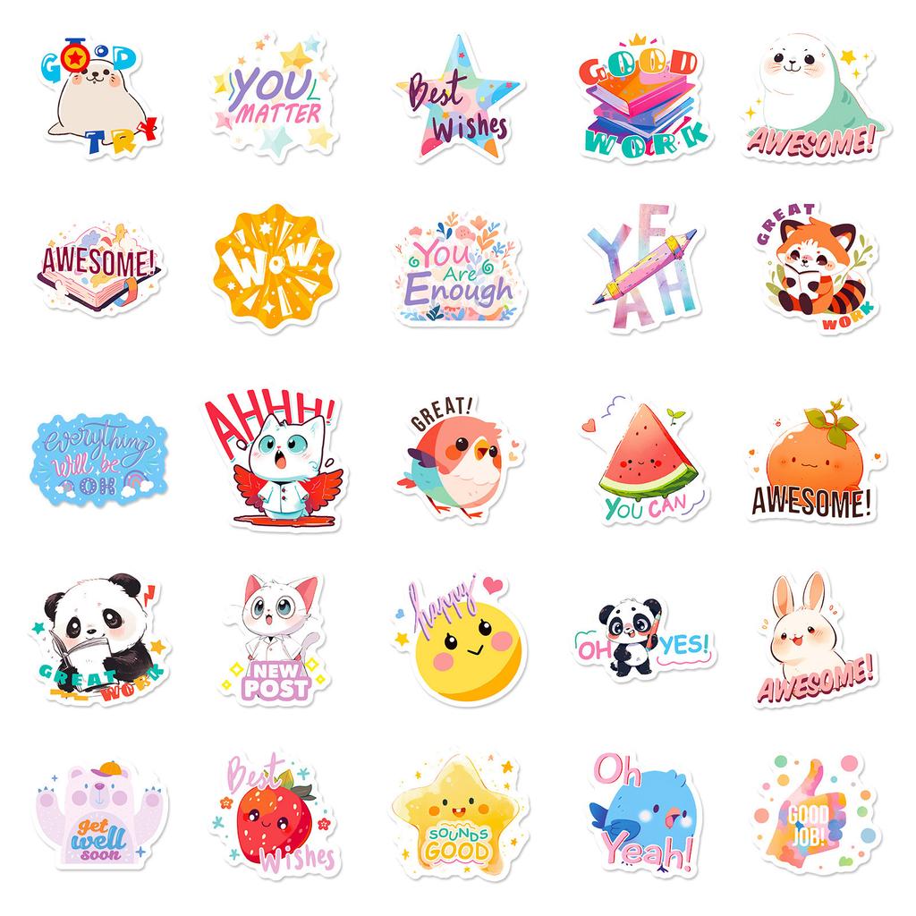50 Schüler Belohnungssticker TEMU Kinder Kreis Cartoon Lob Ermutigung Schüler Belohnungssticker