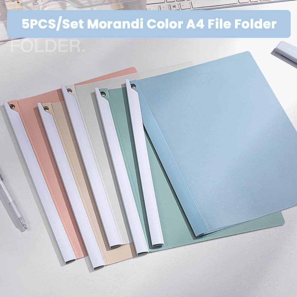 

5 шт./набор Цвета Моранди/Макарон Папка-файл PP Органайзер для файлов Зажим для бизнес-контрактов Школа Офис Morandi Color