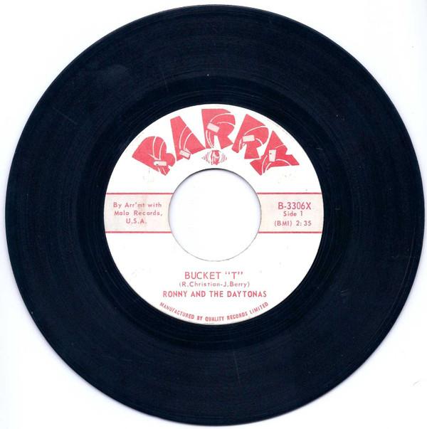 

7inch Record RONNY THE DAYTONAS Bucket T B3306X Barry 1964 Canada Rock Used