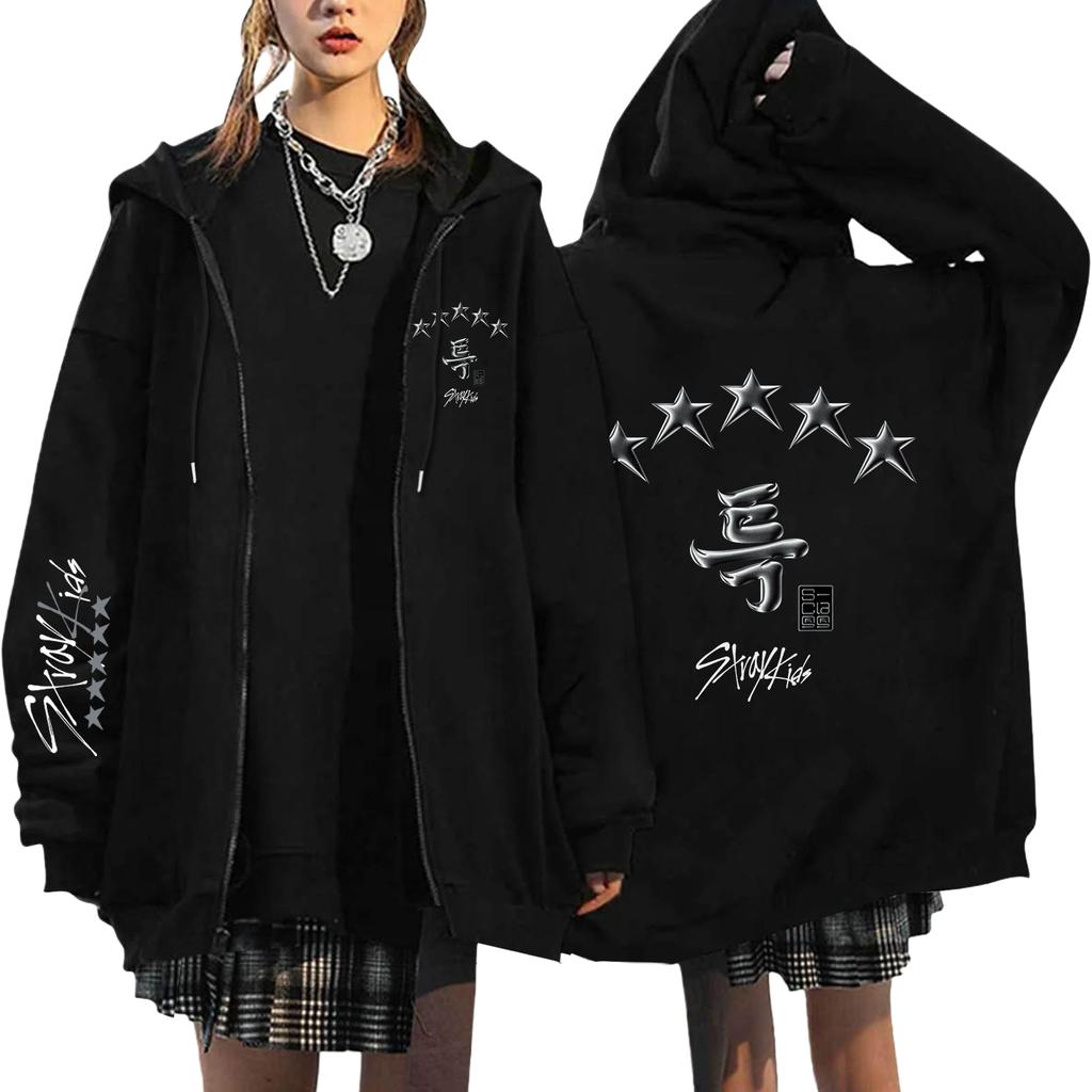 Women's Zip Up Hoodies Teen Girls Letter Printing Sweatshirt Clothing Casual Drawstring Jacket With Pockets