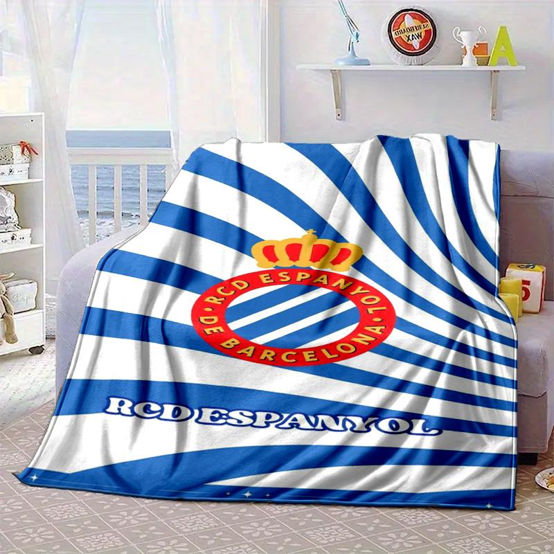Real Sociedad Crest Design Portable Blanket/Soft Blanket Bedding Blanket Suitable for Travel Camping Living Rooms Offices Sofas Fan Gifts