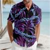 Heren Zomer Korte Mouwen Casual Straatmode Revers Overhemd Top Hawaï Vakantie Strandshirt