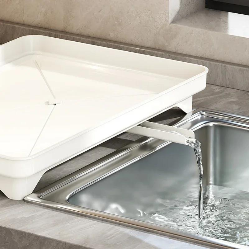 Adjustable 2-Tier Stainles Steel Dish Drying Rack Kitchen Plates Bowls Organizer Practical Dish Drainer & Utensils Storage Rack