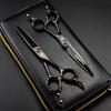 6-Inch Black Double-Tail XMQ-02 Hair Salon Scissors for Bangs - Professional Barber Shears
