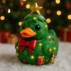 Holiday Home Ornament Set Christmas Duck Figurine, Resin Sculpture for Decor, Cute Desk Decor Desktop Ornaments with Festive Elements Indoor