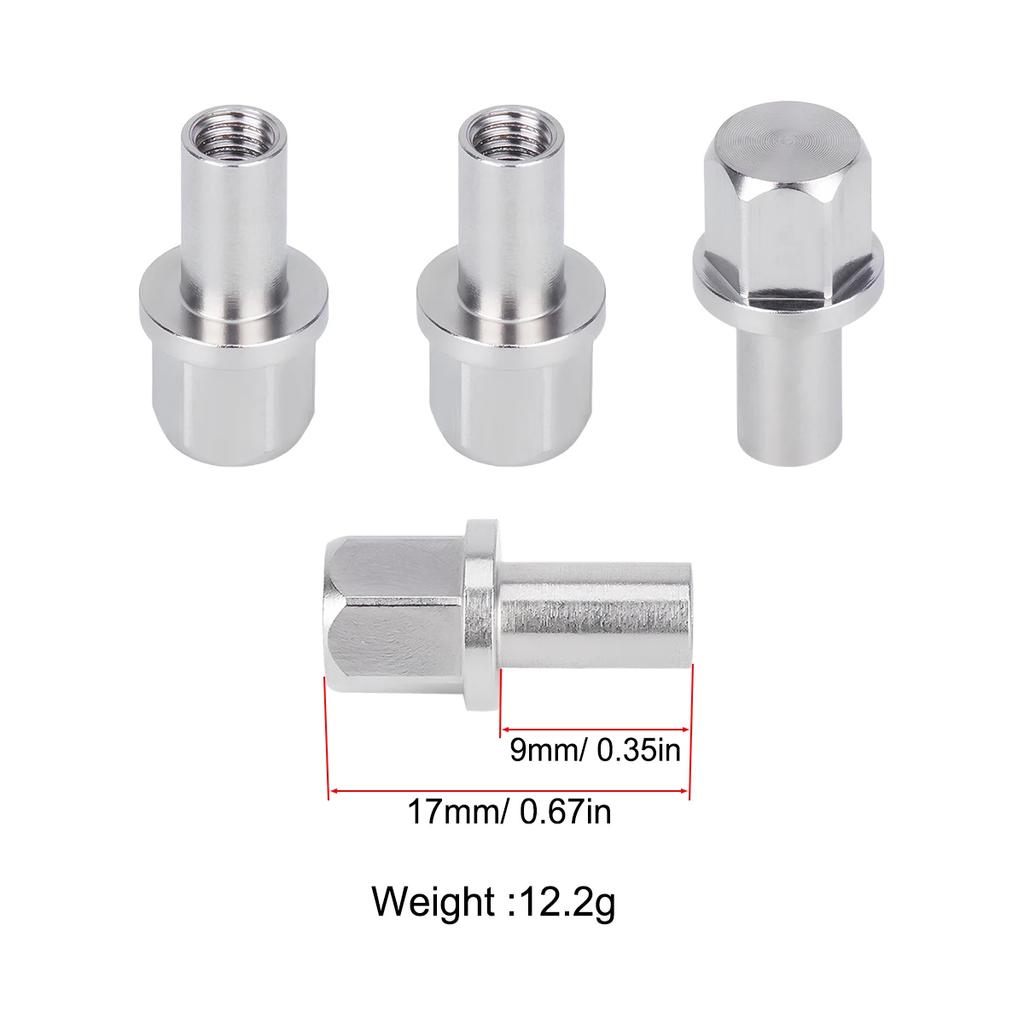 4PCS 12mm Hex Wheel Hub Drive Adaptor Extension Column Metal Nut 12/15/17/20/25mm for 1/10 RC Crawler Axial SCX10 TRX4