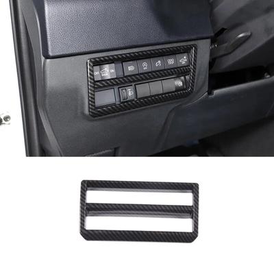 Carbon Fiber Style Car Headlight Switch Decorative Frame Fit For 2022-2023 Toyota Tundra / Sequoia Auto Interior Accessories
