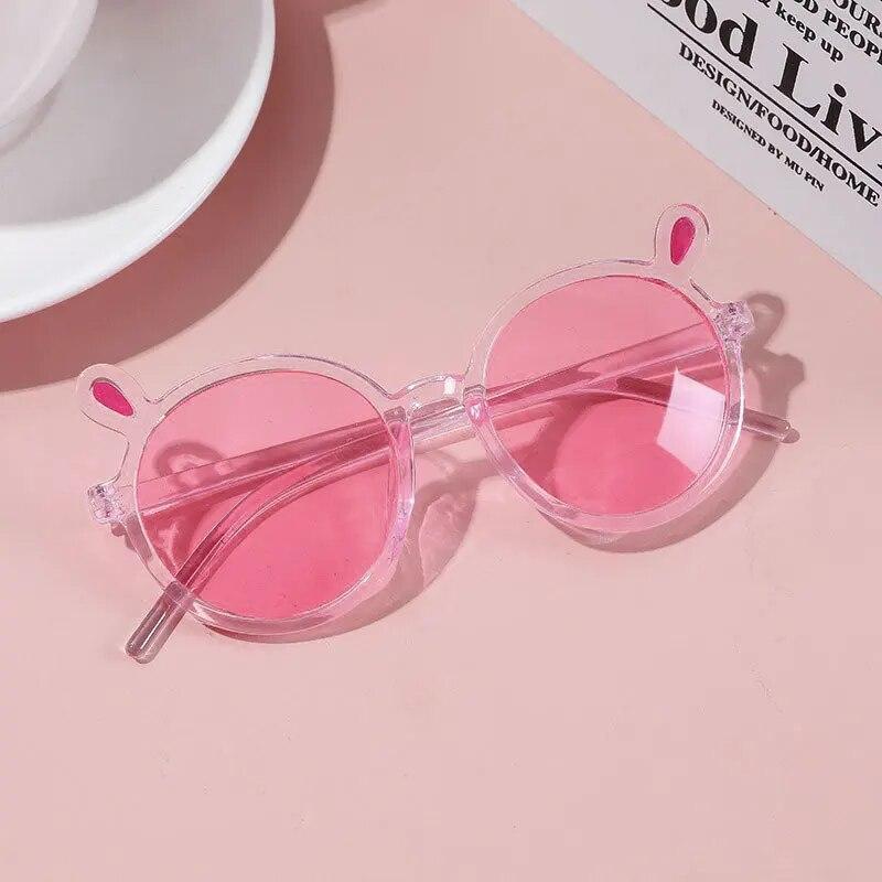 Cute Cat Ear Sunglasses for Girls Boys Vintage Cartoon Animal Sun Protection Outdoor Eye Wear Children Fashion Accessories
