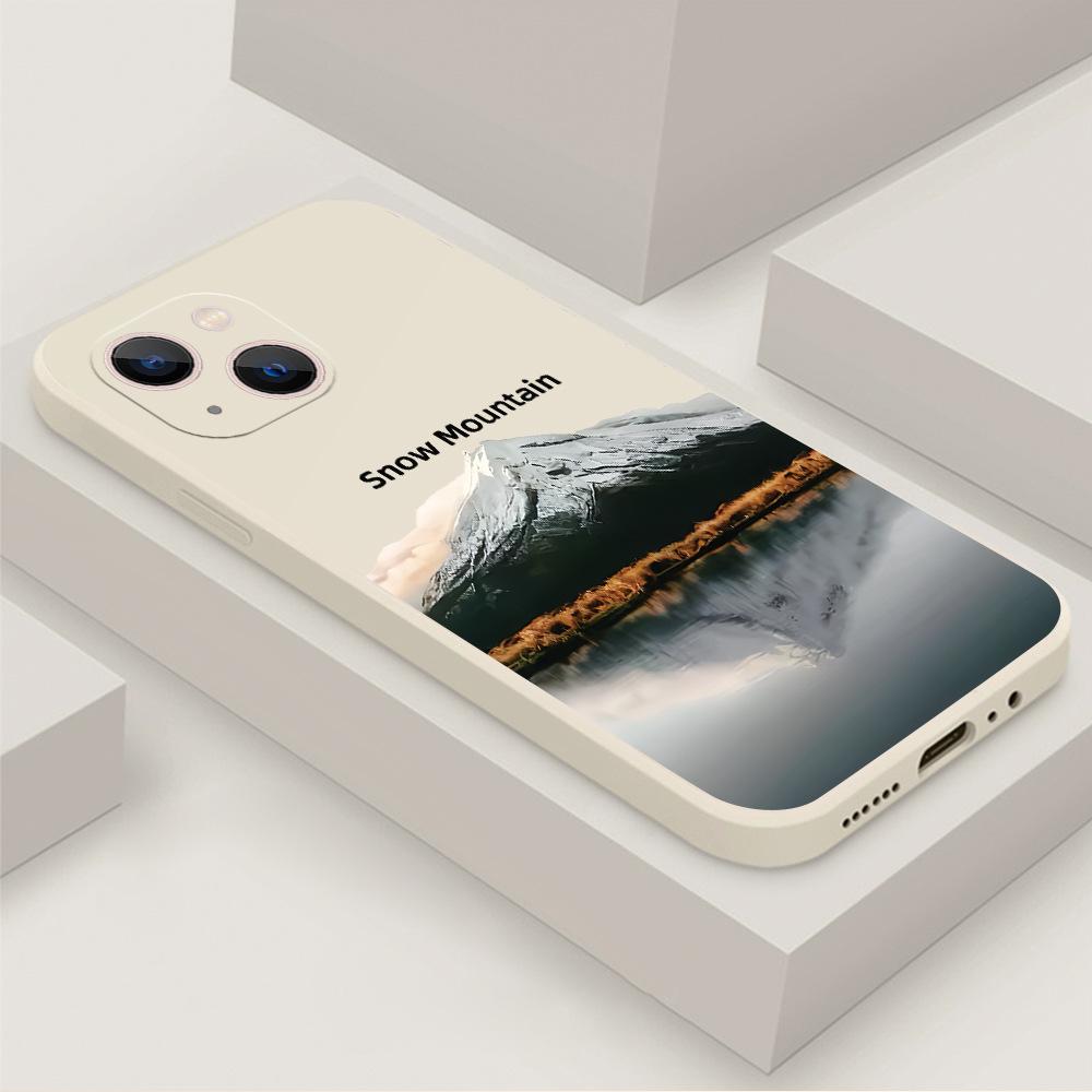 Reflection Snow Mountain is suitable for Apple 16promax mobile phone case, the new iphone15 matte soft case 17 is all-inclusive and anti-drop.