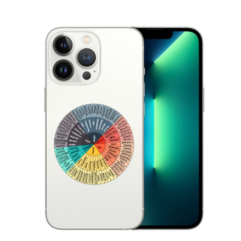 6 Pieces Feelings Wheel Vinyl Sticker 2.4 Inches 3.2 Inches Emotion Decal