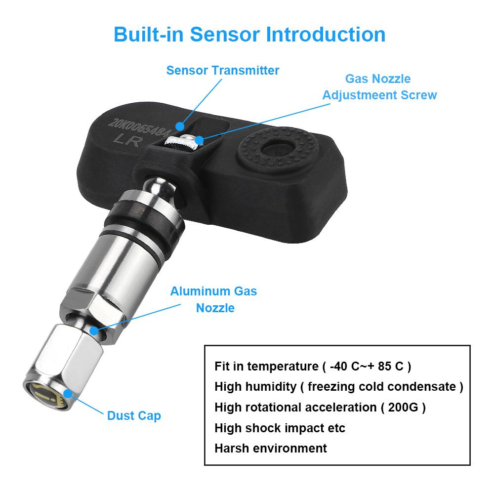 Sem fio para Toyota Economize combustível Sistema de monitoramento de pressão dos pneus 4Pcs Sensor interno externo Carro TPMS Temperatura Monitoramento em tempo real À prova d'água