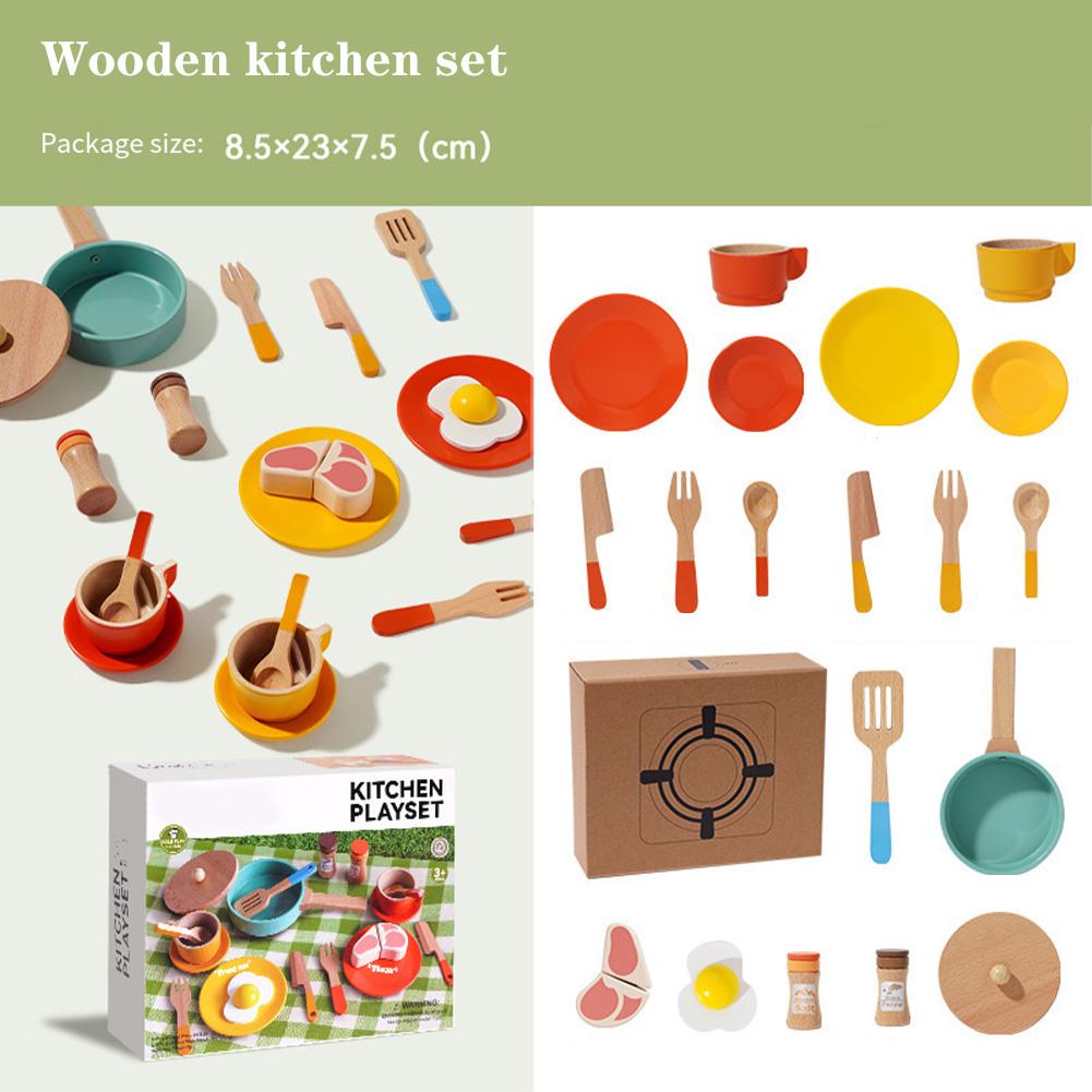 

Wooden Play Kitchen Toy Set For Girls And Boys Simulated Kitchen Playset Early Education Playing House Role-playing Toy Wooden kitchen