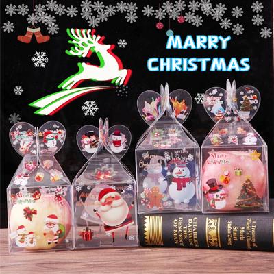10KS PVC průhledná bonboniéra Vánoční dekorace Dárková krabička a balení Santa Claus Sněhulák Elk Sobí bonboniéra Jablkové bonboniéry