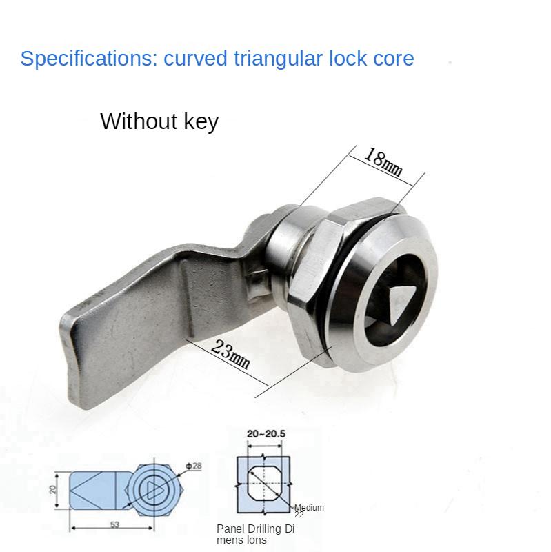 Stainless Steel Drawer Cabinet Lock Box Door Lock Triangle Key Cam Industrial Lock Cylinder Hardware Power Distribution Tool