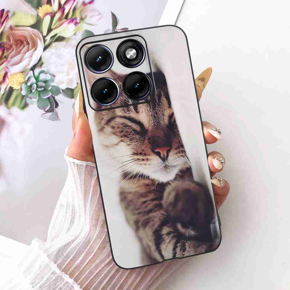For Motorola Edge 70 Fusion 5G Case Cartoon Cat Panda TPU Black Cover For XT2605-1 XT2605-2 XT2605-4 Soft Silicone Phone Cases