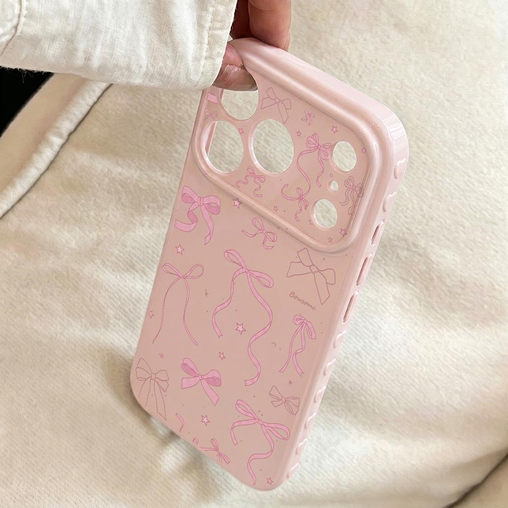 Sweet Bowknot Phone Case For iPhone 17 Pro Max Case For iPhone 16 15 14 13 12 Pro Max 11 Silicone Shockproof TPU Bumper Cover