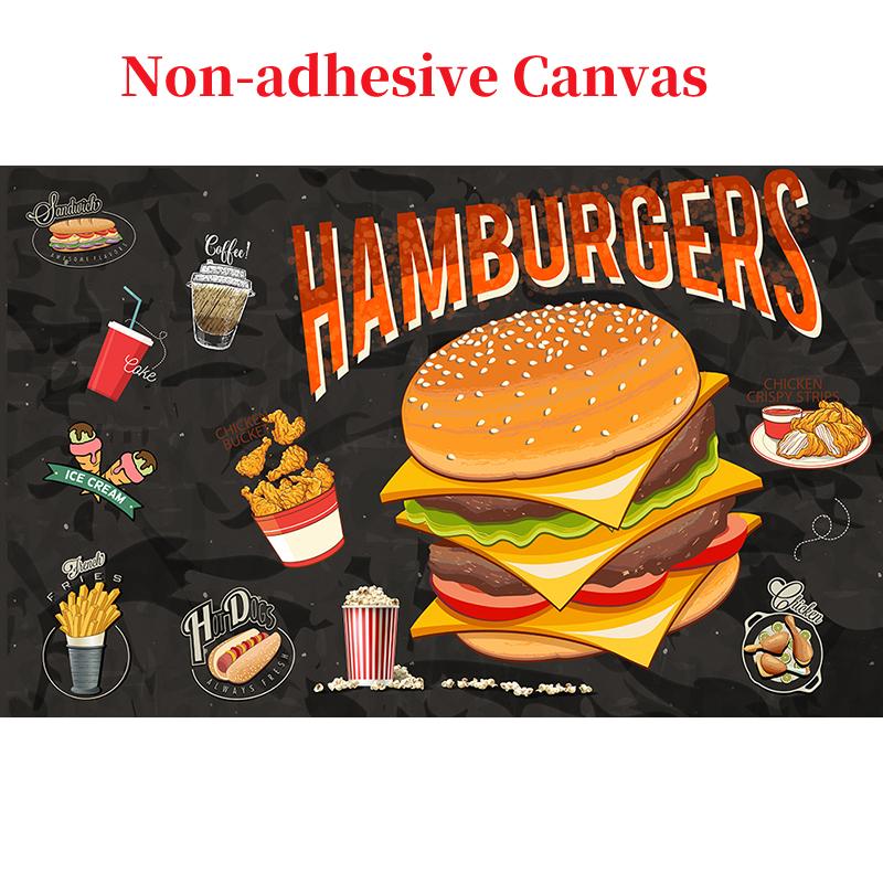 

3D художественный мультфильм, фаст-фуд, настенная роспись, граффити, гамбургер, ресторан, кафе, фотообои, Papel De Parede 3D 300cm (W) x 200cm (H)