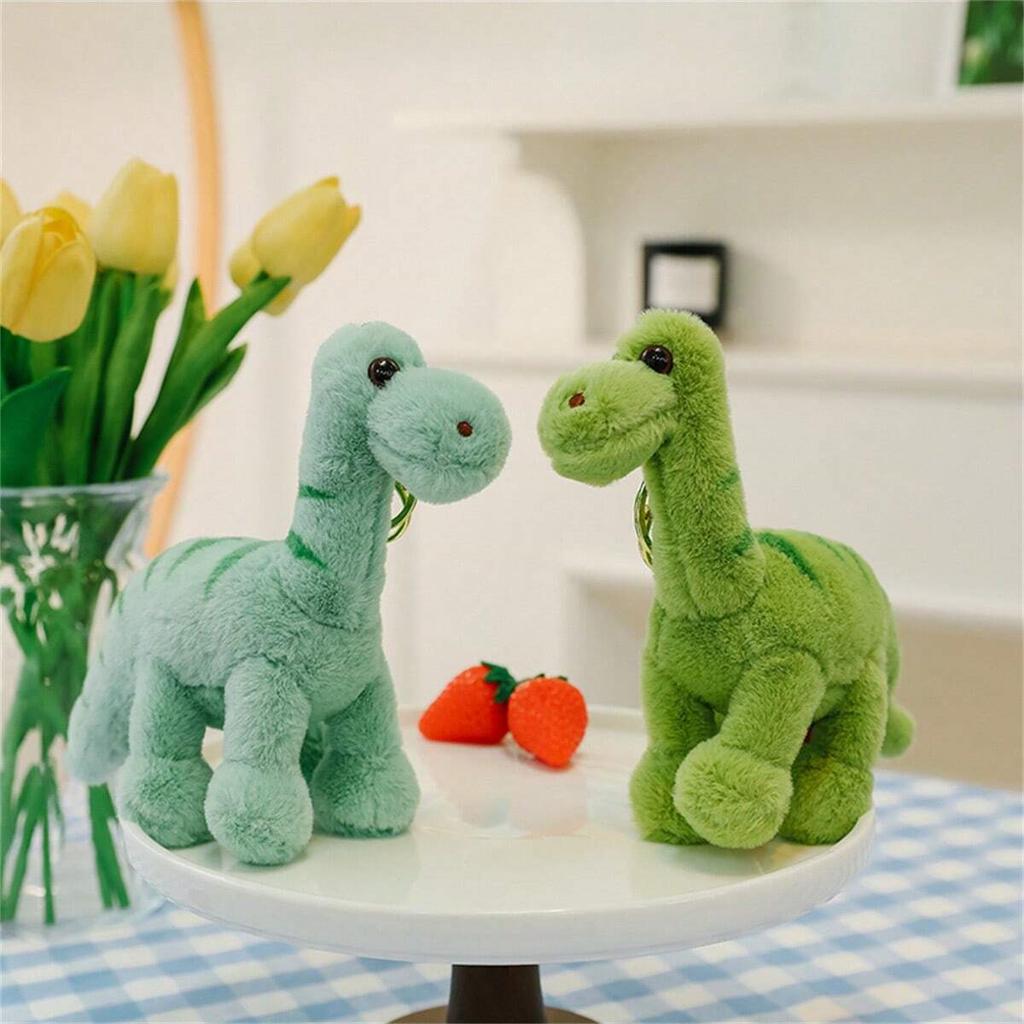Non-Toxic Fluffy Dinosaur Keychain Long Plush Soft Key Ring For Backpacks Cute Bag Charm Accessory Stuffed Animal Plush Bag Pedant