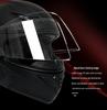 All-Season Universal Flip-up Motorcycle Helmet with Double Visor and Bluetooth Earbuds for Men and Women