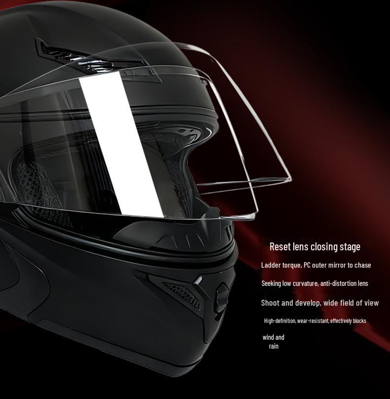 All-Season Universal Flip-up Motorcycle Helmet with Double Visor and Bluetooth Earbuds for Men and Women