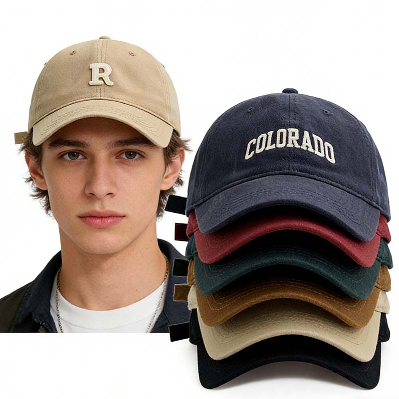 Vintage Letter Embroidered Baseball Cap Trendy Peaked Hat Outdoor Sun Protection Cap For Men And Women