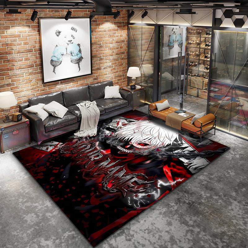 Tokyo Ghoul Theme Custom Name Carpet Rug For Living Room Bedroom Home Sofa Decoration Kids Play Nonslip Floor Mat