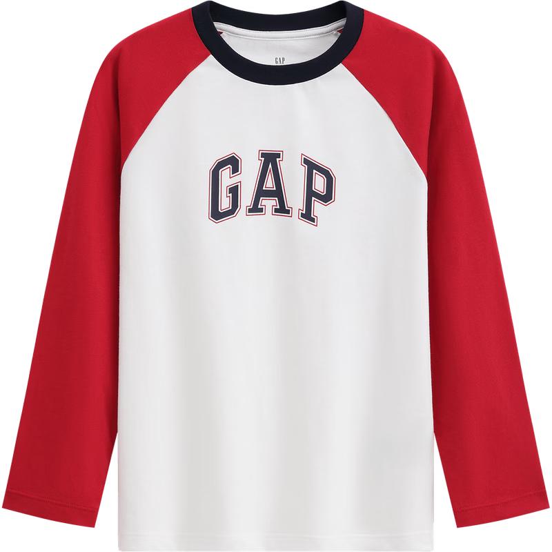 GAP Kids Logo Print Color-Block Raglan Long-Sleeve T-Shirt