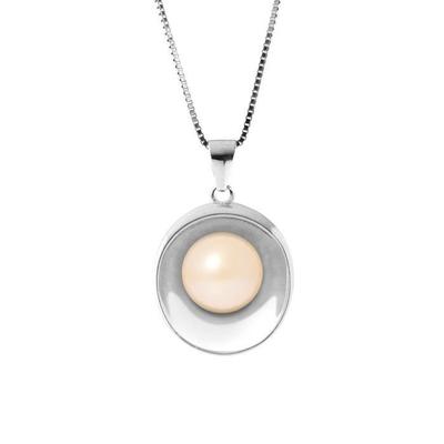 Necklace - - Moon - AAA+ Freshwater Cultured Pearl - 925 Silver - 42 Cm