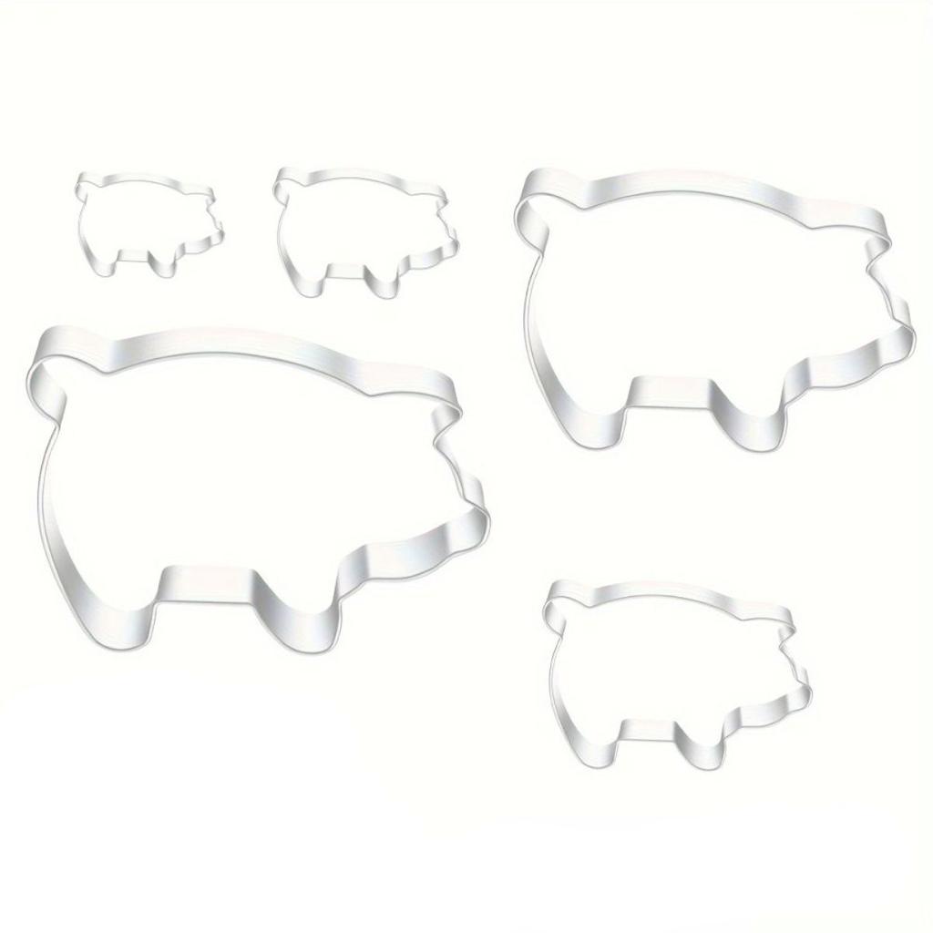 LMETJMA Stainless Steel Pig Cookie Cutter Cartoon Pig Shaped Cookie Biscuits Cutters DIY Piggy Fondant Cutters Molds JT381