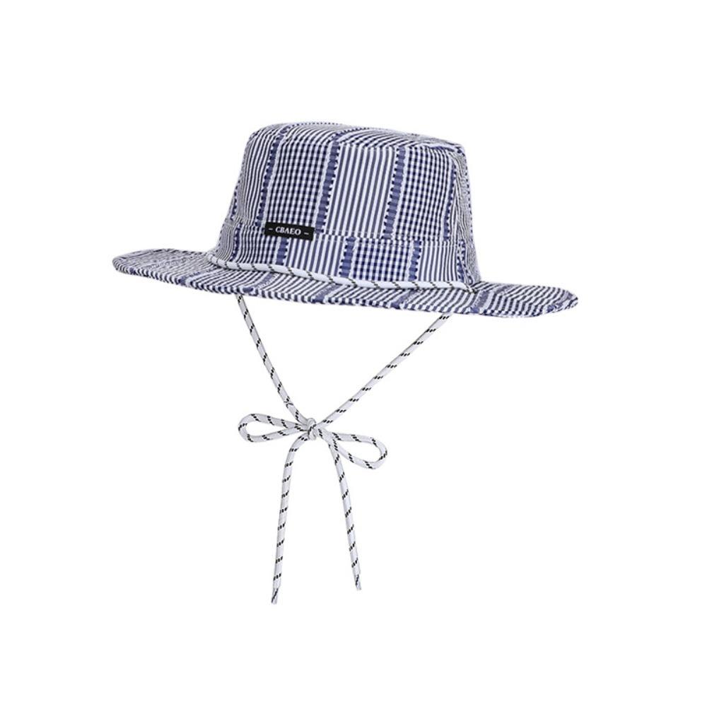 

Drawstring Fisherman Hat Breathable Sunscreen Cap Korean Style Spring Summer Hat Women темно-синього кольору