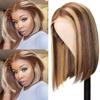 Women’s Ombre Short Straight Bob Wig with Middle Part African Style Synthetic Full Wig