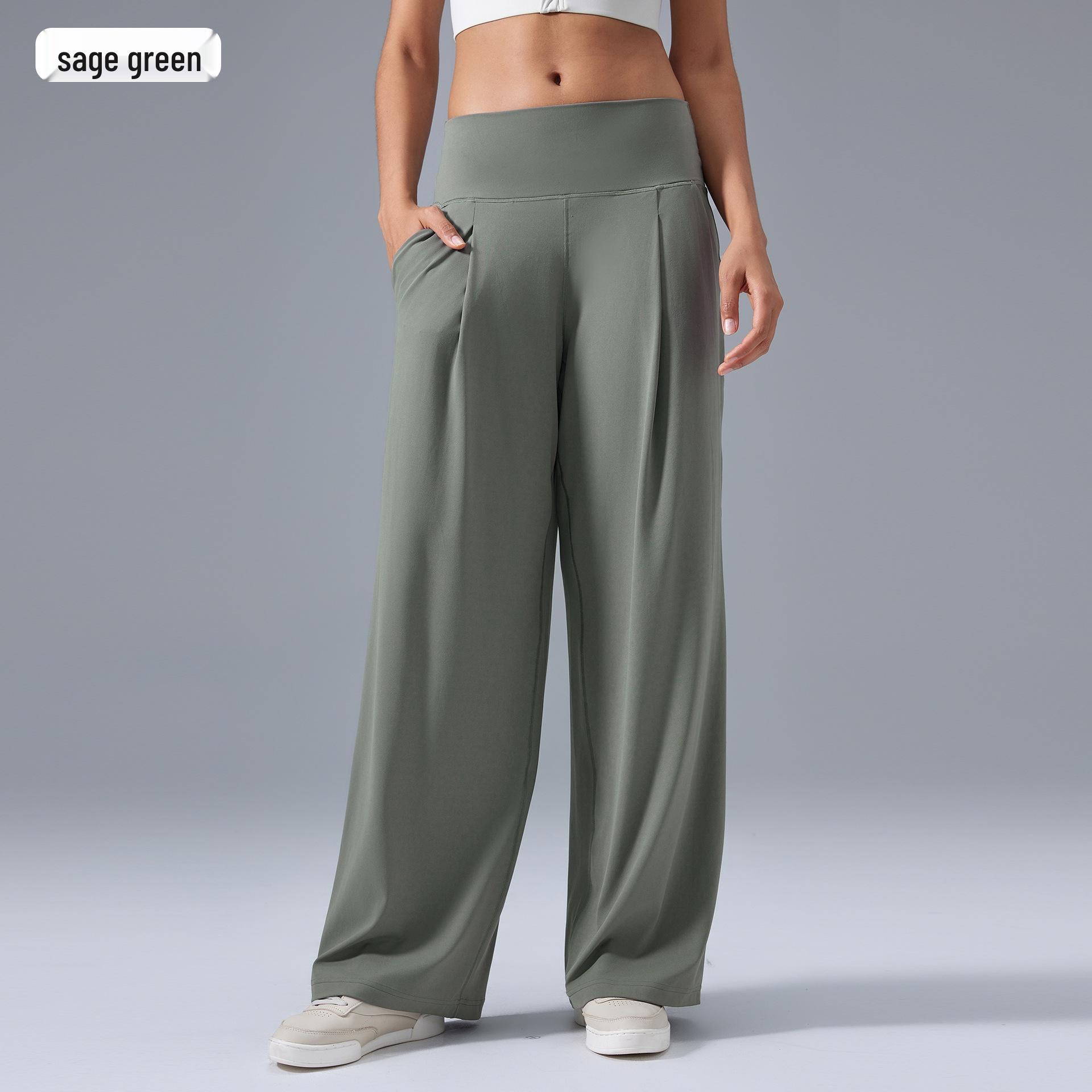 Women s High Waist Wide Leg Yoga Pants - Casual Loose Fit, Slimming Fitness Drape Style 8